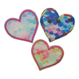 Large Glitter Iron on Heart Patches