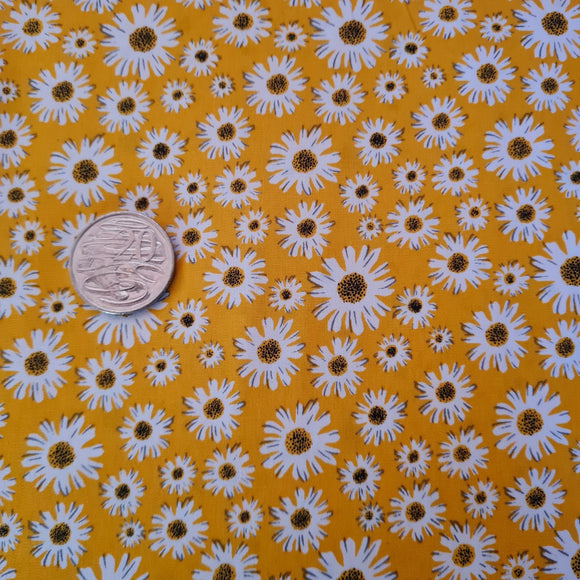 Daisys On Yellow Quilting Cotton
