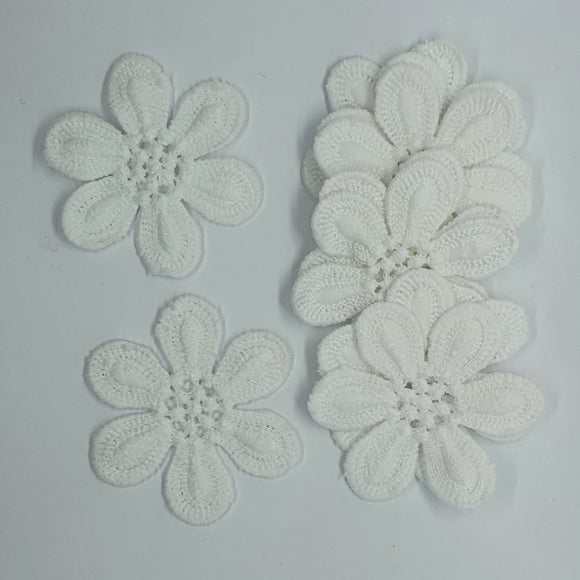 Bold Flower Embroided Appliques Large - 8pack