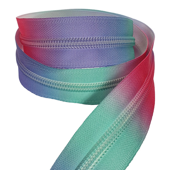 Zipper Tape Pastel Rainbow sz 5 10 METRE BULK ROLL