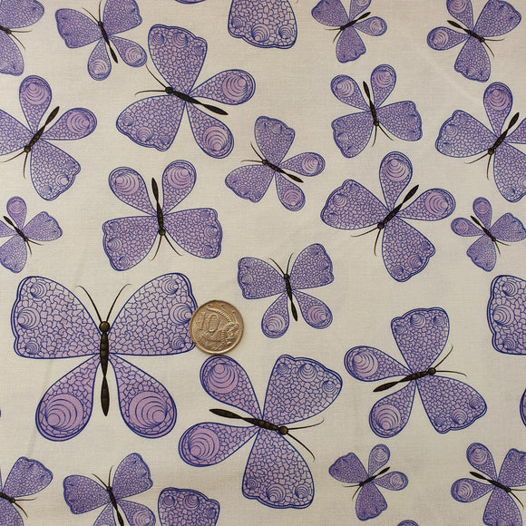 Purple Butterflies Quilting Cotton