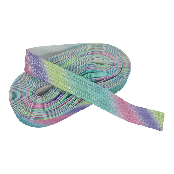 Pastel Rainbow 15mm Fold Over Elastic 4.5m