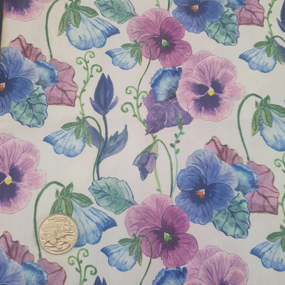 Moody Blues Floral Quilting Cotton