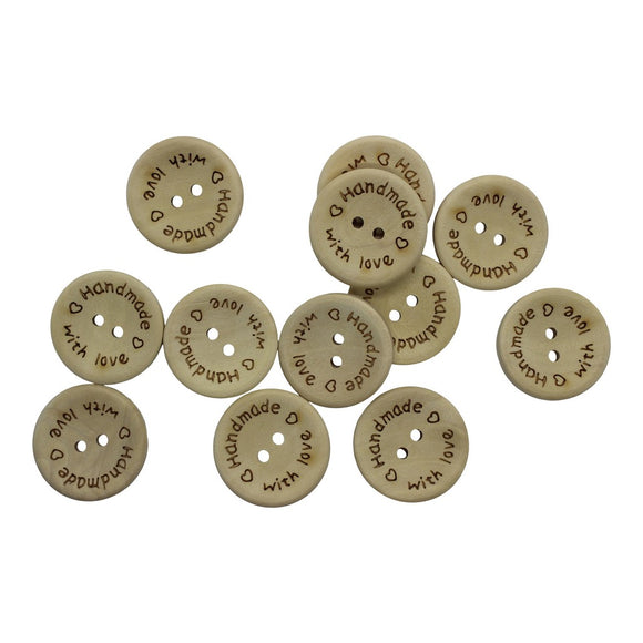 10mm Raw Wooden Handmade Buttons