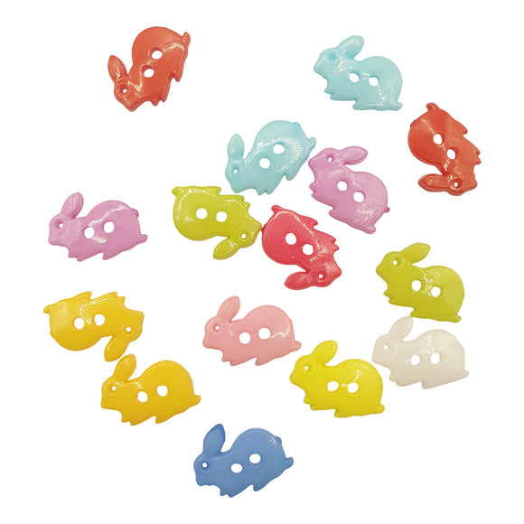 Resin Rabbit Buttons 20pk