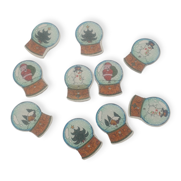 Snowglobe Wooden Buttons