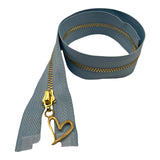 Metal Open ended Zipper With Heart Puller 40cm