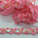 Curved Sequin Lace Braid - 5m x 15mm - 15 colours