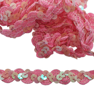 Curved Sequin Lace Braid - 5m x 15mm - 15 colours