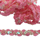 Curved Sequin Lace Braid - 5m x 15mm - 15 colours