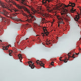 Curved Sequin Lace Braid - 5m x 15mm - 15 colours