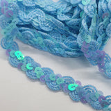 Curved Sequin Lace Braid - 5m x 15mm - 15 colours