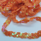 Curved Sequin Lace Braid - 5m x 15mm - 15 colours