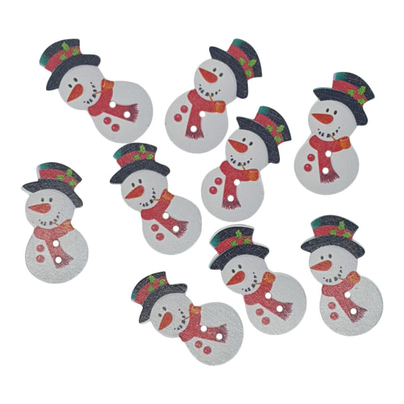 Wooden Snowman Buttons