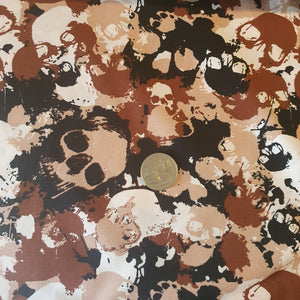 Brown Skulls Quilting Cotton