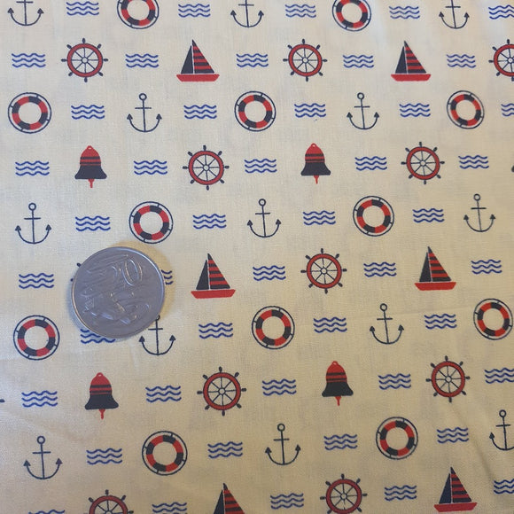 Yellow Nautical Quilting Cotton