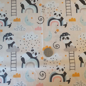 Rainbow Pandas Quilting Cotton