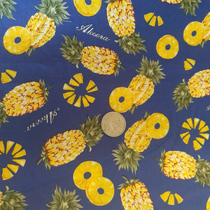 Blue Pineapples Quilting Cotton