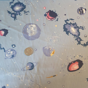 Blue Solar System  Quilting Cotton