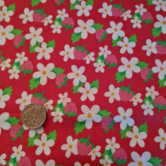 Strawberry Flowers Quilting Cotton