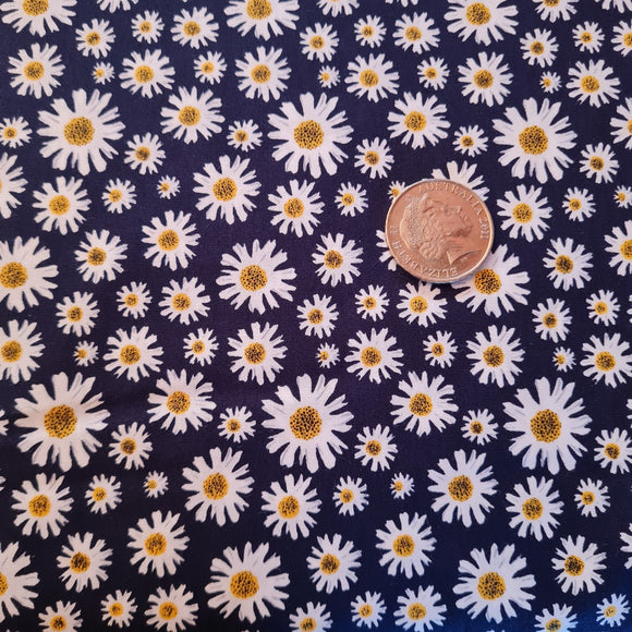 Daisys On Navy Quilting Cotton