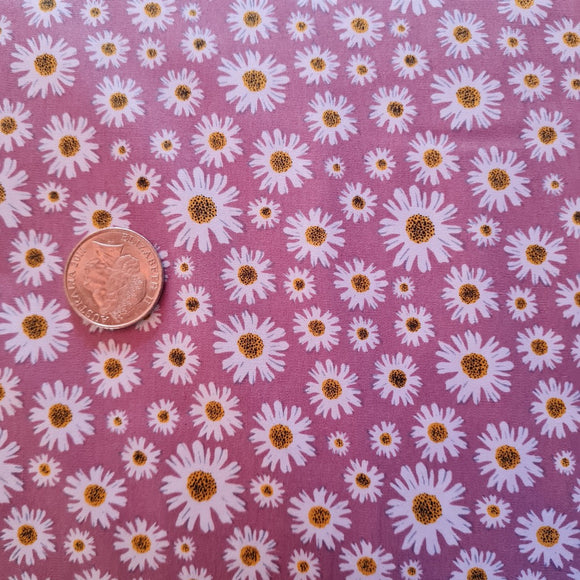 Daisys On Pink Quilting Cotton