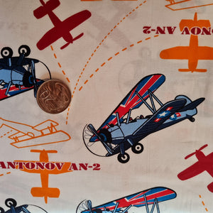 Airplanes on white Quilting Cotton