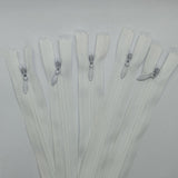 5 pack 40cm Invisible Zips Black or White