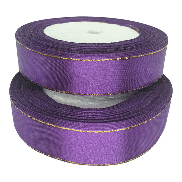 20mm Gold Edged Satin Ribbon 23m