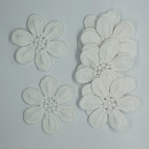 Bold Flower Embroided Appliques Large - 8pack