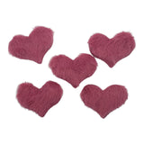 Puffy Furry Heart Appliques - Large 5pack