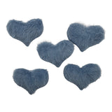 Puffy Furry Heart Appliques - Large 5pack