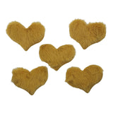 Puffy Furry Heart Appliques - Large 5pack