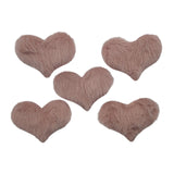 Puffy Furry Heart Appliques - Large 5pack