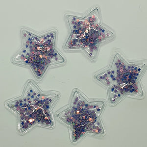 Transparent Sequin Star Appliques 5pack