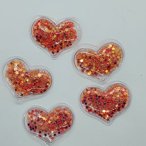 Transparent Sequin Heart Appliques