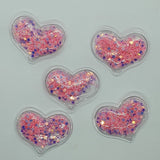 Transparent Sequin Heart Appliques