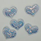 Transparent Sequin Heart Appliques