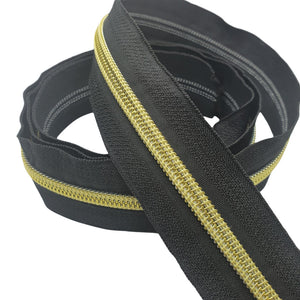 Zipper Tape Black with Gold Teeth #5