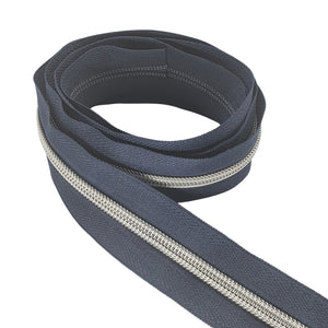 Zipper Tape Navy with Silver Teeth #5