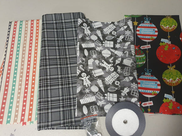 Christmas fabric and haby pack in GREY