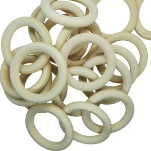 65mm Beech Wooden Rings 25PK