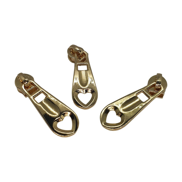 Classic Heart Zipper Pull for #5 Nylon Tape 10pk BULK LOT