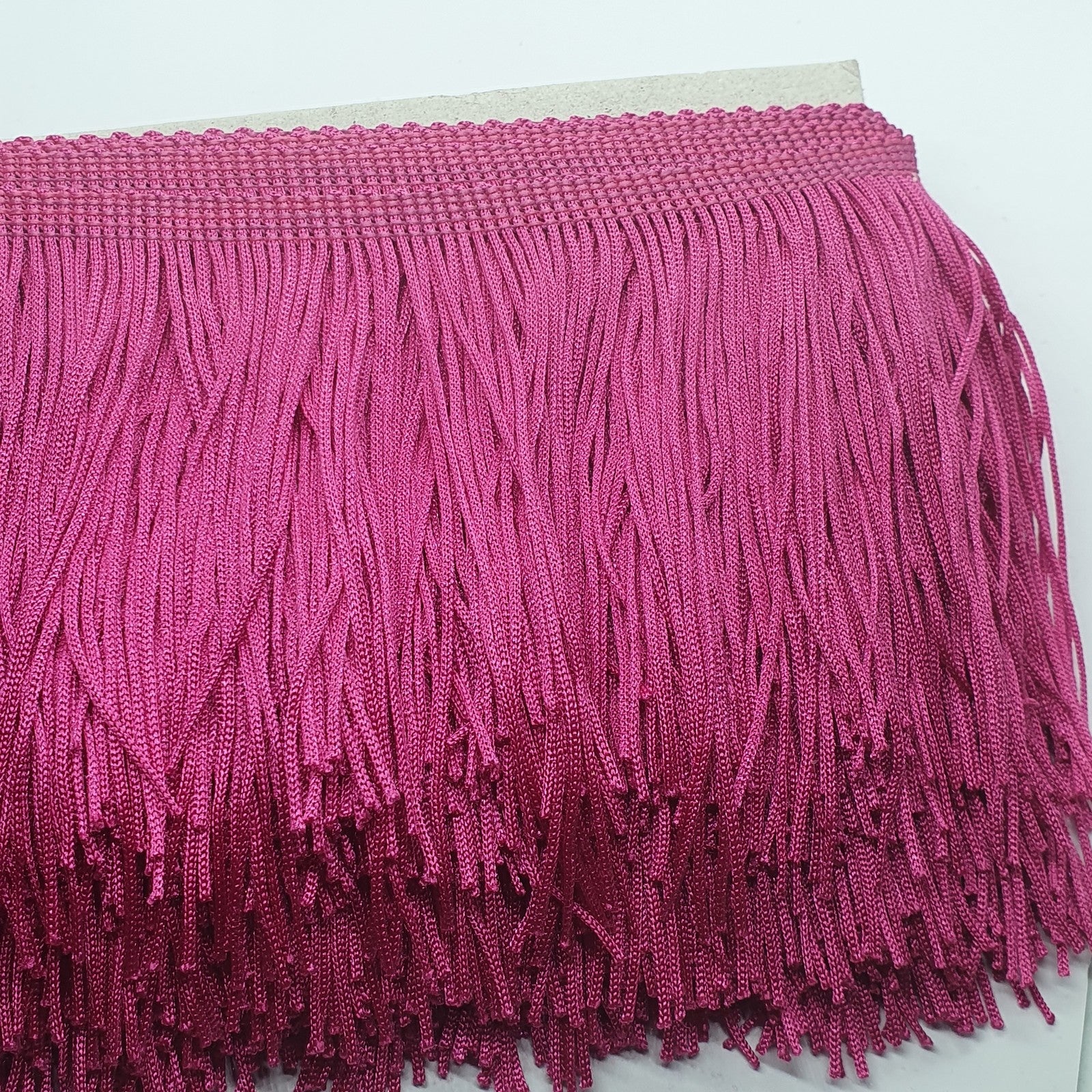 Yhsheen Pink Fringe, 5 Yards x 4 inch Fringe Trim with B7000 Glue, Tassels Trim for Crafts, Polyester Fibre Sewing Fringe Trim(Pink)