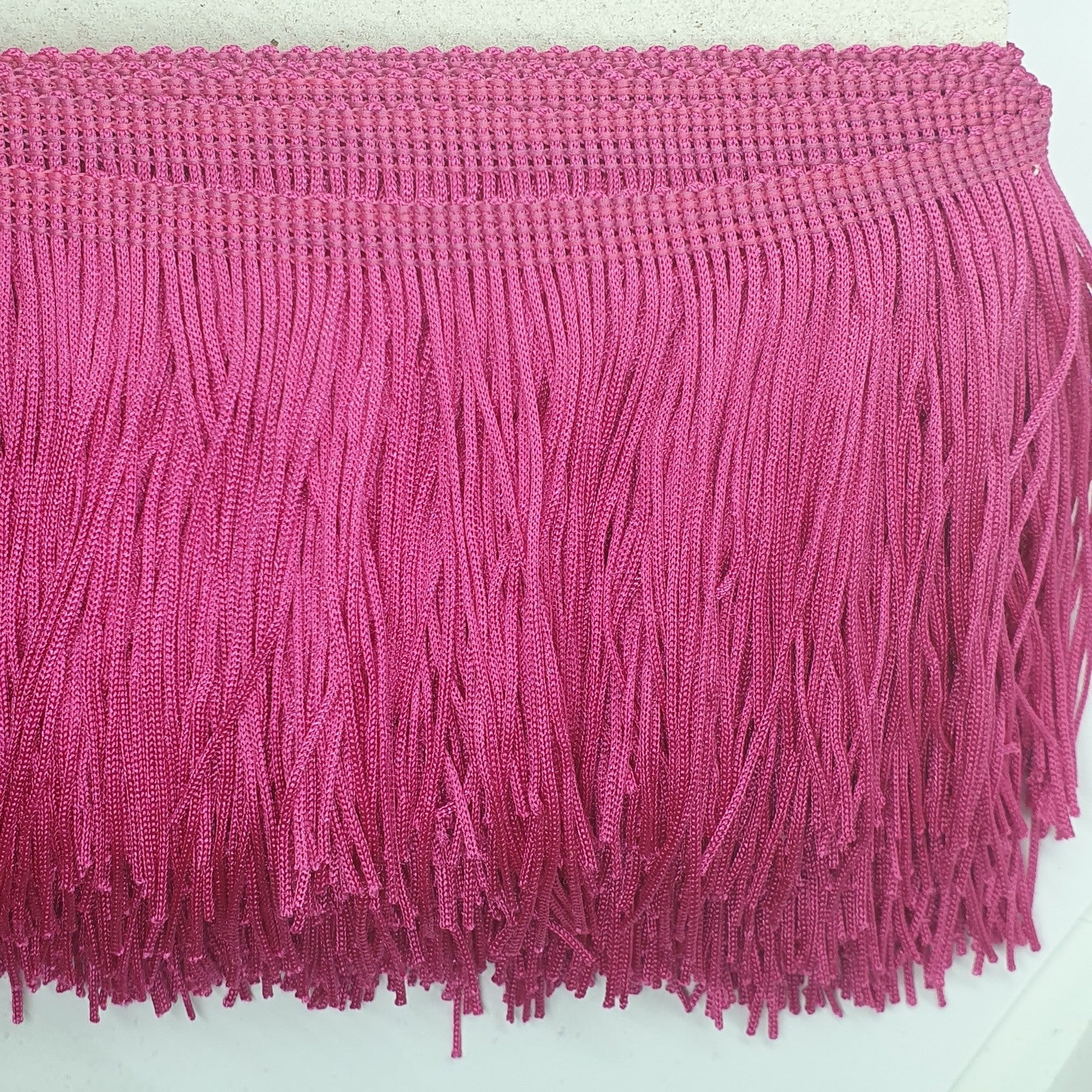 Yhsheen Pink Fringe, 5 Yards x 4 inch Fringe Trim with B7000 Glue, Tassels Trim for Crafts, Polyester Fibre Sewing Fringe Trim(Pink)