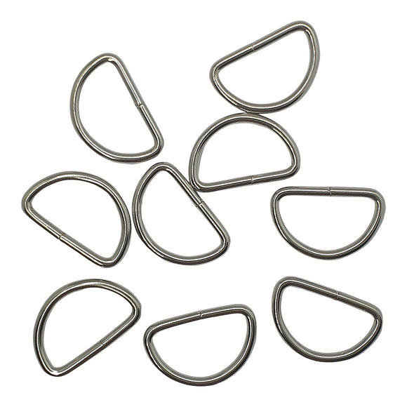 D Rings 10mm Silver 20pk