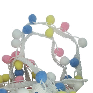 Multi Coloured Large Ball Pom Pom Trim - EASTER EGG MIX