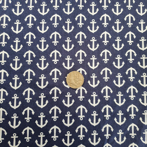 Nautical Navy Anchors Quilting cotton