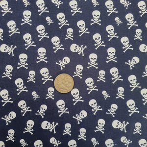 Skulls on Navy Quilting cotton