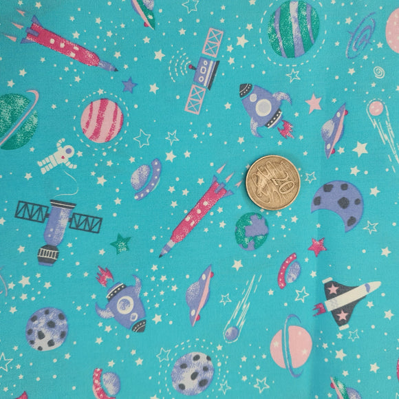 Solar System / Space Quilting cotton